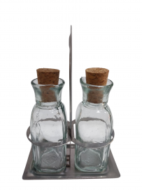 LYPSA ACEITEROS/VINAGREROS X2 VIDRIO CORCHOS  METAL