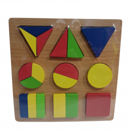 DI.JUEGOS DIDACTICOS F/GEOMETRICAS 20X20CM MADERA ENCASTRE ROMPECABEZAS GEOMETRICO