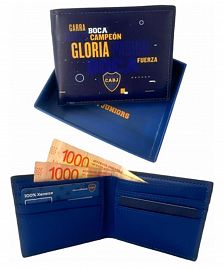 QM.BILLETERAS BOCA JUNIORS BILBJ02 12X10CM E/CAJA ORIGINAL SIMIL CUERO  FUTBOL