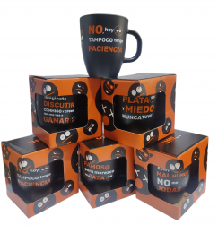 FE.TAZAS DECORADAS FRASES NEGATIVAS E/CAJA JARROS MUG VIDRIO