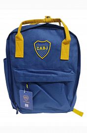 QM.MOCHILAS BOCA JUNIORS MOCBJ06 36X30X10CM 2CIERRES C/BOLSILLOS LATERALES ORIGINAL FUTBOL