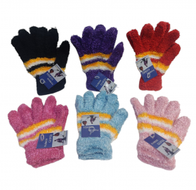 INV.GUANTES CHENILLE RAYADOS VARIOS COLORES ADULTO  4835 -OPN1241