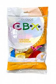 CBX GLOBOS 9P.MULTICOLOR X50UNIDAD COTILLON