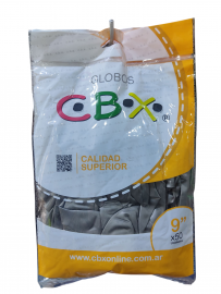 CBX GLOBOS 9P.PLATEADO 50UNID.COTILLON