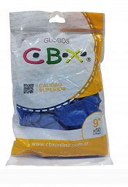 CBX GLOBOS 9P.AZUL X50UNIDAD COTILLON