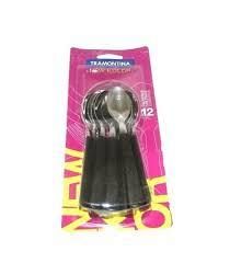 TRAMONTINA NEW KOLOR X12N CUCHARAS 23163/900 CUBIERTOS M/PLASTICOS ORIGINAL NEGRO