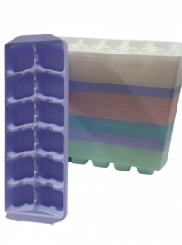 PLASTIMAS CUBETERAS PLASTICA BLANCO/COLOR PASTEL -M1071-